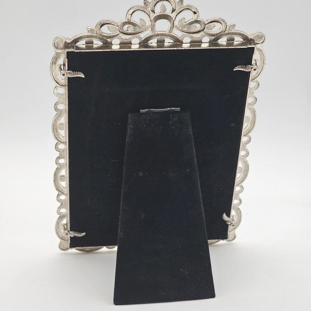 Ornate Silver Jeweled Picture Frame Vintage Style - Picture 9 of 9